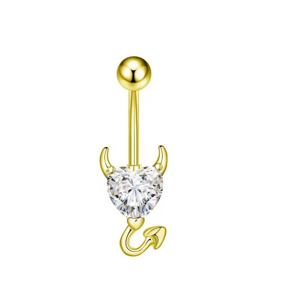 Copper Gem Navel Piercing Zircon Shiny Body Jewelry New Crystal Ball Belly Button Rings  Men