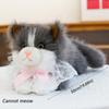 New Soft Simulation Cat Voiced Fluffy Realistic Cat Cute Cartoon With Bib Simulated Kitten Model Home Decor