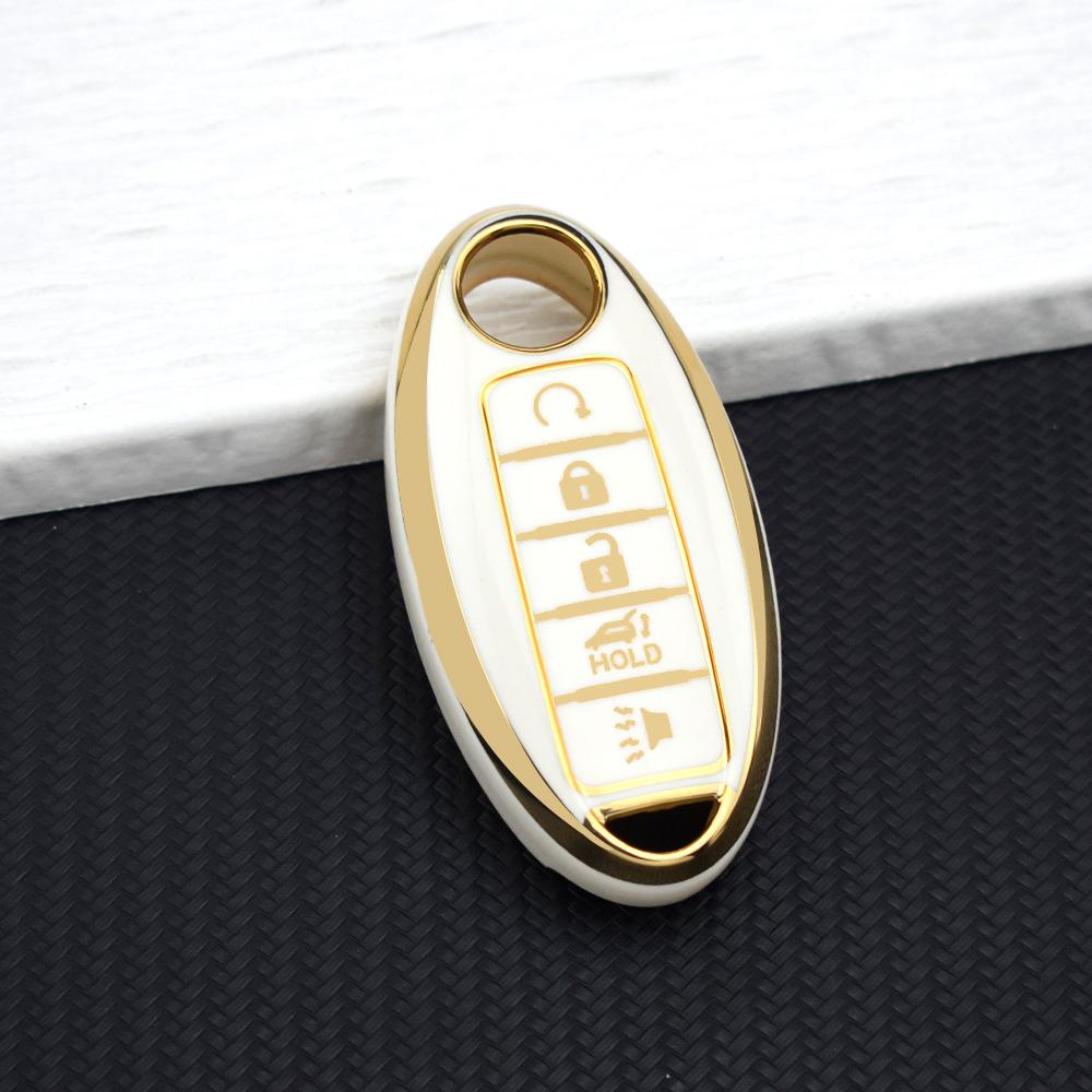 TPU Car Key Case For Nissan Qashqai J10 J11 X-Trail T32 T31 Kicks Pathfinder Tiida Juke Note 5 Buttons Key Cover Key Chain