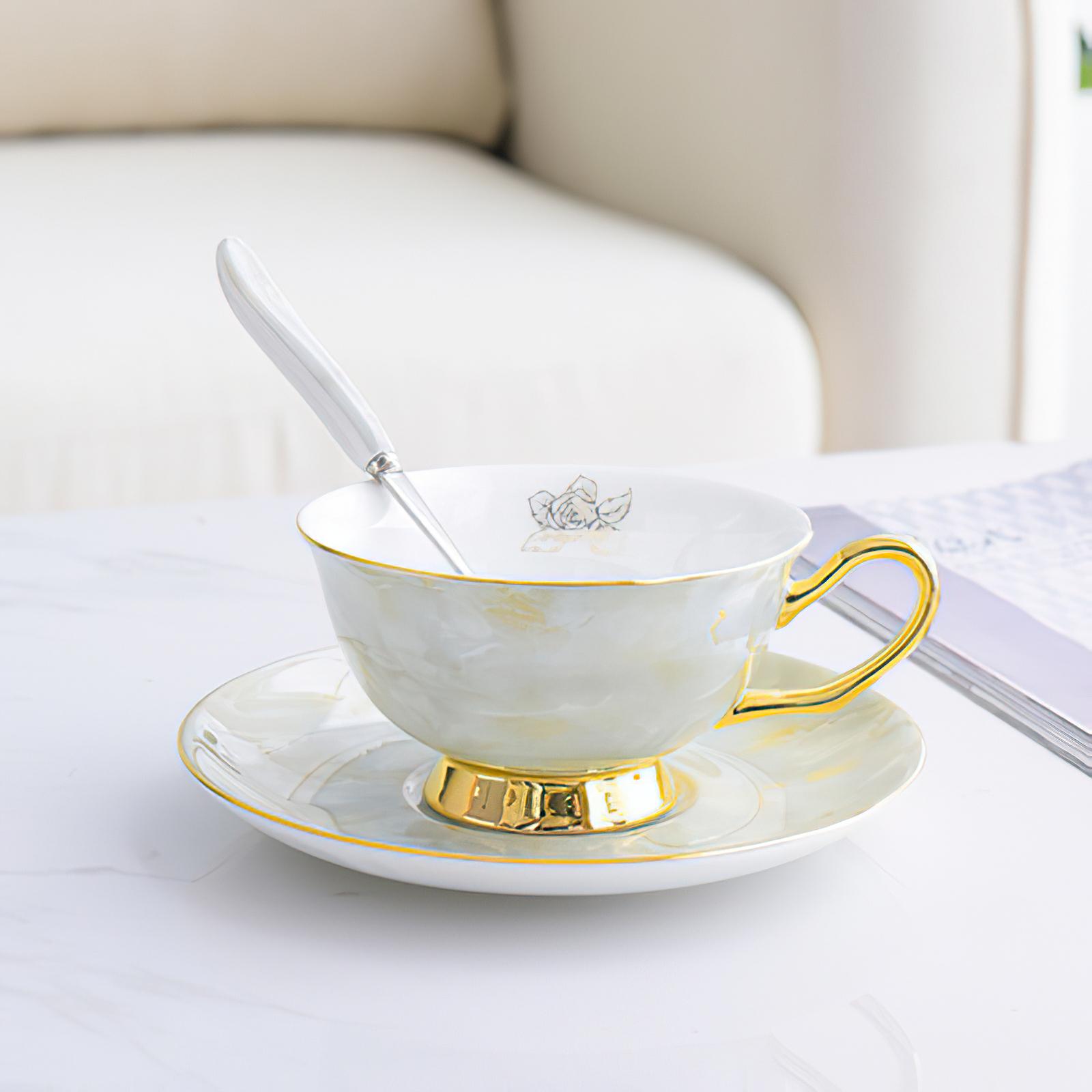 

Керамический чайник и чашка с золотой инкрустацией, набор для питья, фиолетовая мраморная посуда, европейская керамическая кружка, сахарница, сливочник, принадлежности для послеобеденного чая и кофе