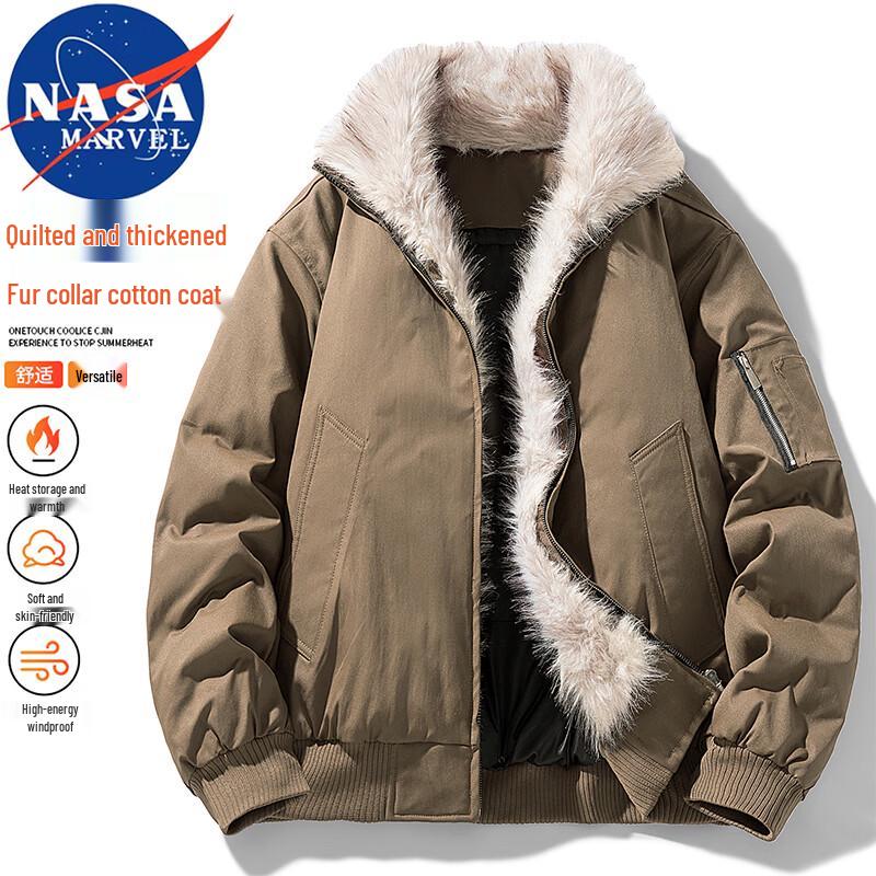 NASA MARVEL Men's Fleece-Lined Hooded Winter Jacket