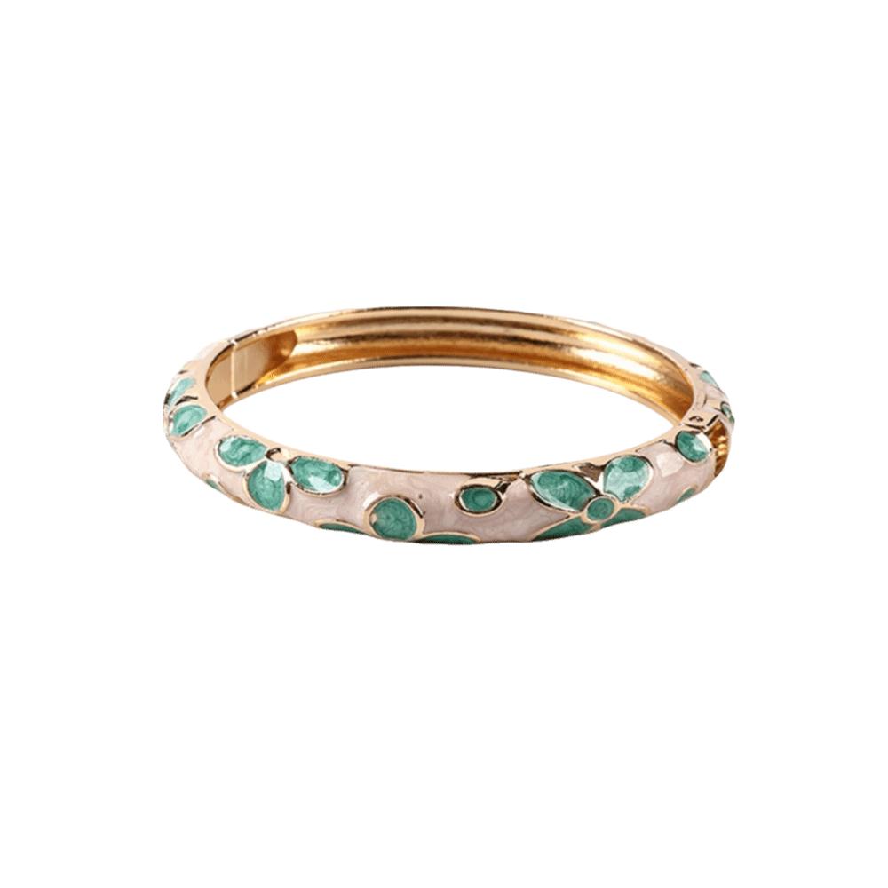 Enamel Enamel Flower Bangle Traditional Women s Hand Bracelet Vintage Cloisonne Bangle Ladies Style A