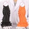 Super Large Liquid Silicone Egg Yolk Soft Anal Expansion Trainer with Irregular Anal Plug and Large Penis for Adult Sexual Use