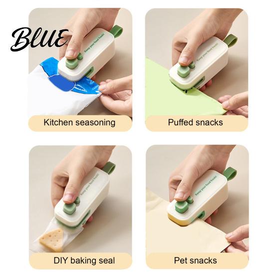 Magnetic Refrigerator Sealer 2 in 1 Mini Bag with Cutter Compact Handheld Portable Food Storage Tool Back Moisture-proof Heat Seal Machine