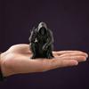 3D Printed Mini Hooded Skull Figurine, Dark Style Desktop Ornament, Cool Rock Gesture Skeleton Decor for Study Room E-Sports Room