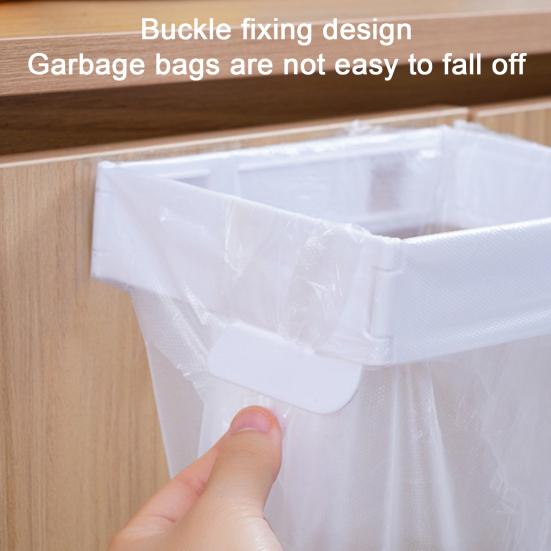 2Pcs Foldable Trash Bag Holder Large Opening Design Snap Fastening Space Saving Foldable Garbage Rack