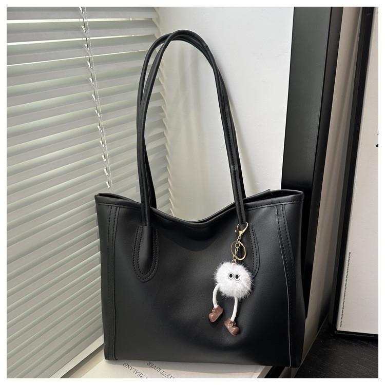 Stylish Black White Brown Khaki Pu Tote Bag For Autumn Winter Commuting With Versatile Design