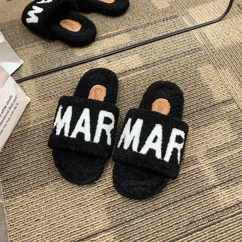 Mao Mao tøfler dame yttertøy 2025 ny høst og vinter hvit kort Mao Mao sko liten duftende muffin tykksålede bomullstøfler