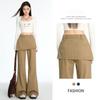 Autumn American Retro Fake Two Piece Design Slightly Spicy Casual Pants Women'S Loose Floor Pants