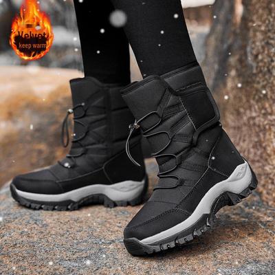 Herren Winter High-Top Schneestiefel - Große Größe, Plüschgefüttert, Wasserdicht, Warme Baumwolle