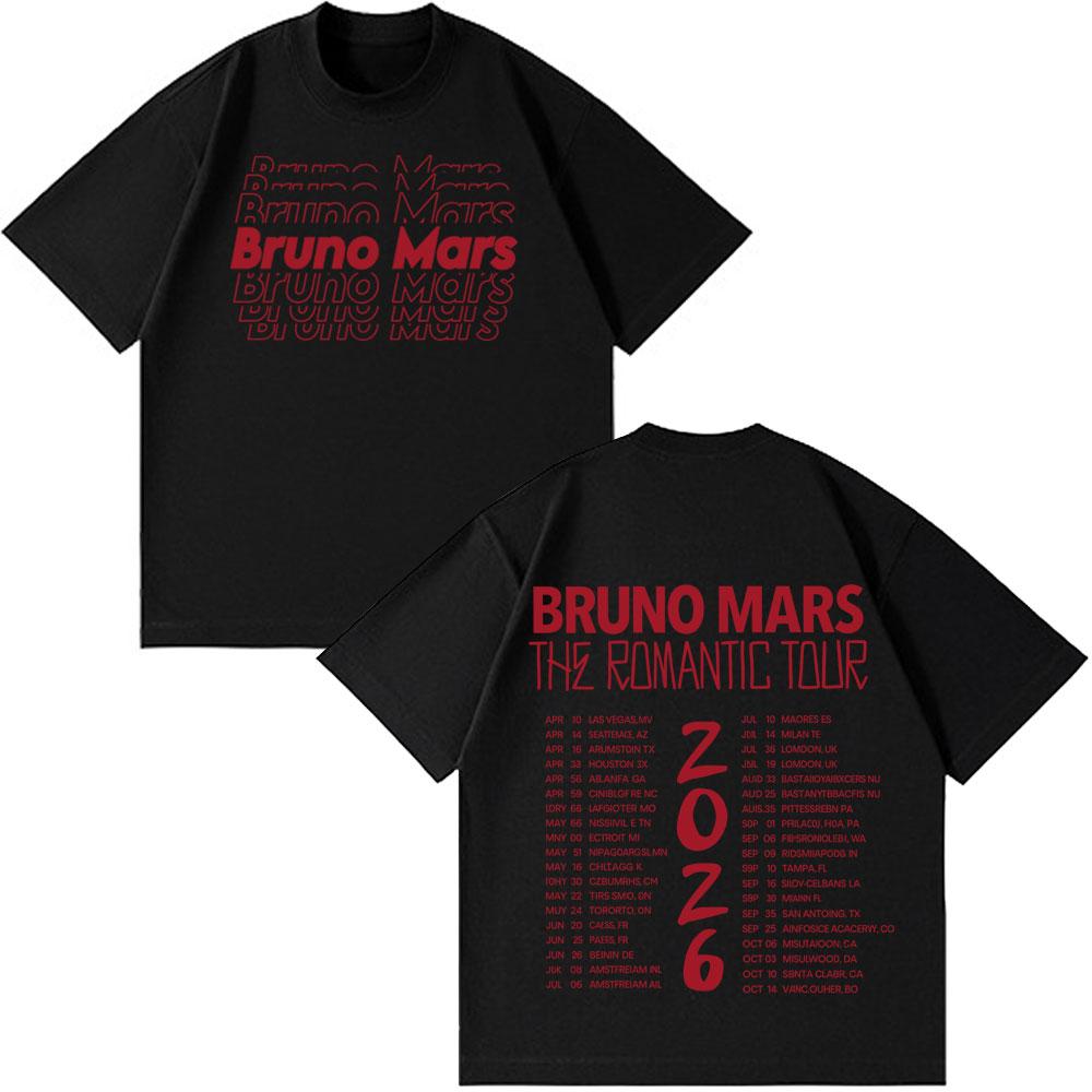 

Rapper Bruno Mars Romantic Tour 2026 Graphics Tees Men Women Harajuku Clothing Tshirts Cotton Loose Aesthetic Trendy Tshirts 4XL