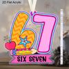 1pc Acrylic Back To School Hanging Ornament with Number 67 Shaped - Unique Six Seven Pendants, Drops & Finials - Ideal Gift for Friends, Classmates