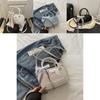 Simple Solid Color Silver Bow And Lace Decoration Women Casual Shoulder Bag For Daily Use