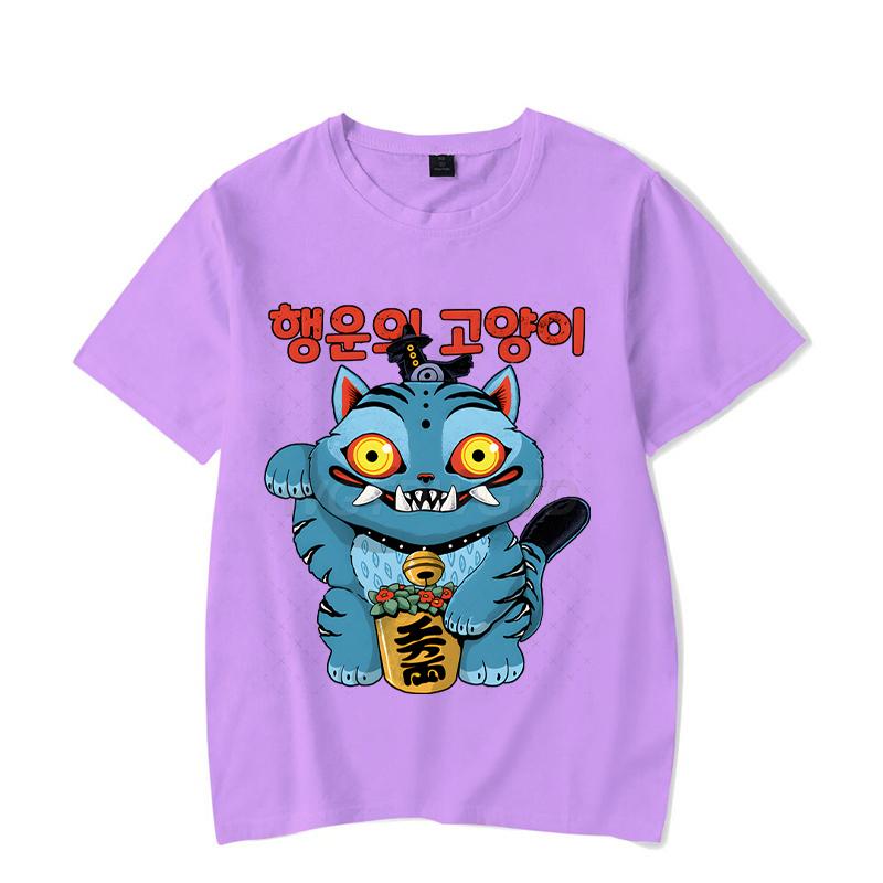 KPop Demon Hunters Print Tshirt Streetwear Cartoon Tiger Women Y2K Tops Hip Hop Tees Men Fashion Crewneck  Anime T-shirts