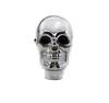 TASWK Silver Chrome Skull Stick Shift Knob with LED Manual Shift Knob Blue Eyes Lights, - (Red)