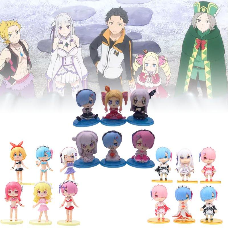 A Life In Different World From Zero Characters Toys Model Gift 6pcs Decoration