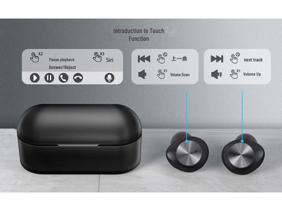 New Hot Model TWS Aluminum Alloy Mini True Wireless 5.3 Bluetooth Earphones with In-Ear Noise Cancelling