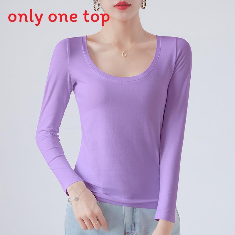 Cotton Crew Neck Slim Fit Long Sleeve Tshirt With Solid Color For Casual Wear