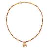 Medieval Natural Stone Beaded Maillard Stacked Necklace Light Luxury Niche Fashion Collarbone Chain Necklace