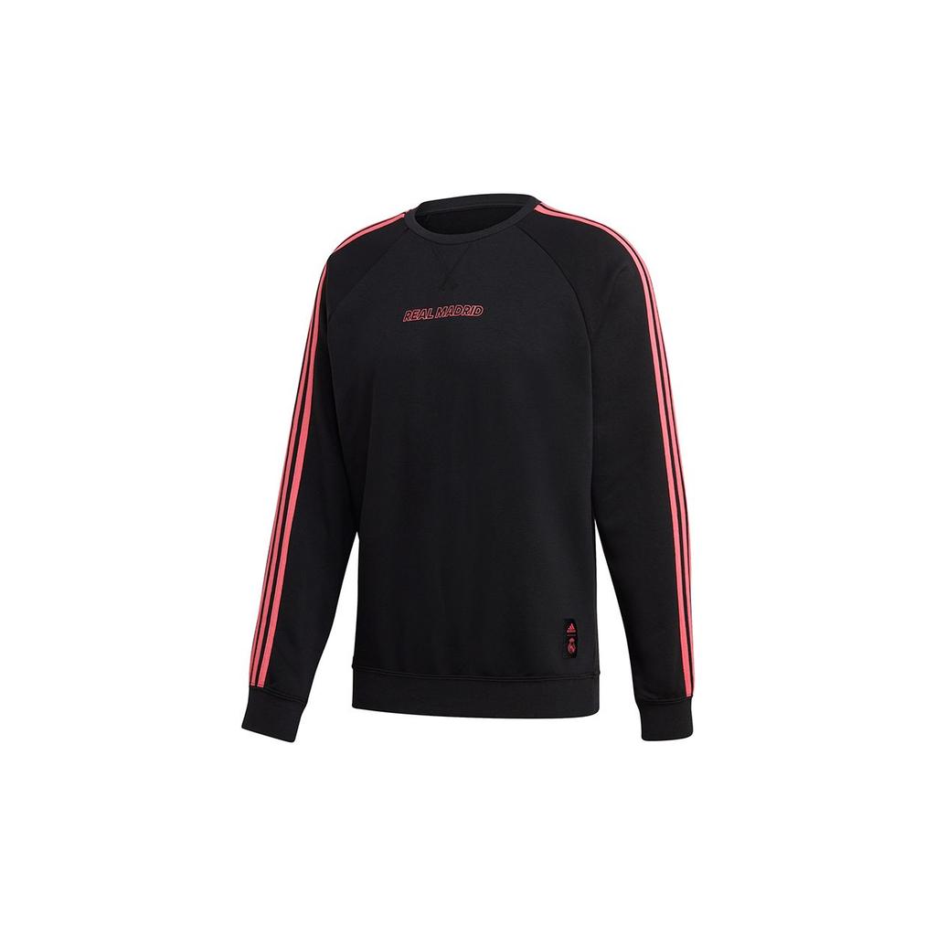 Adidas Real Madrid Soccer Pullover Sweatshirt Men Tops Black GH9997