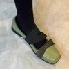 Nische quadratischer Zeh Schleife dicker Absatz Ballerinas Damen 2025 Frühling neue Mode dünne flache Mary Jane Einzel Schuhe