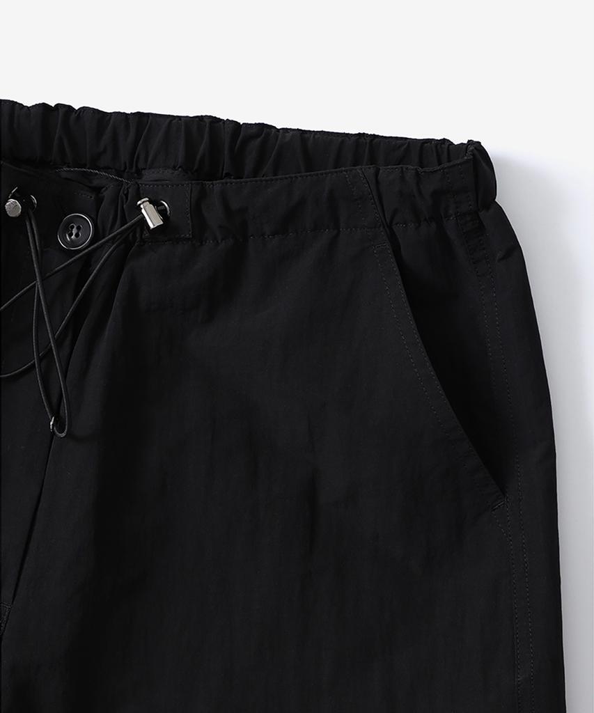 NOIRER FOR WOMAN Cotton-Nylon Parachute Pants (Black)