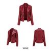 European Women's Beaded Leather Motorcycle Jacket - Long Sleeve, Lapel, Thin Fashion for Spring and Autumn 2023