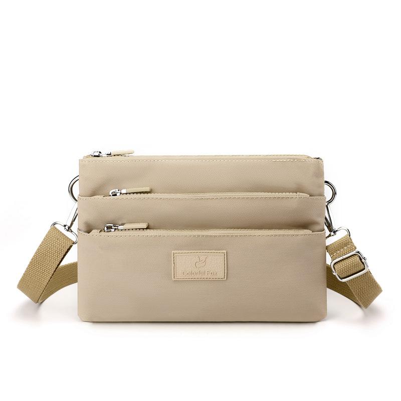 Crossbody bag women's large-capacity multi-layer shoulder bag simple versatile anti-splashing bag