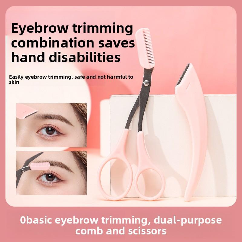 Eyebrow Trimmer, Stainless Steel Eyebrow Scissors With Comb, Eyebrow Trimming Scissors Hair Removal Beauty Tools