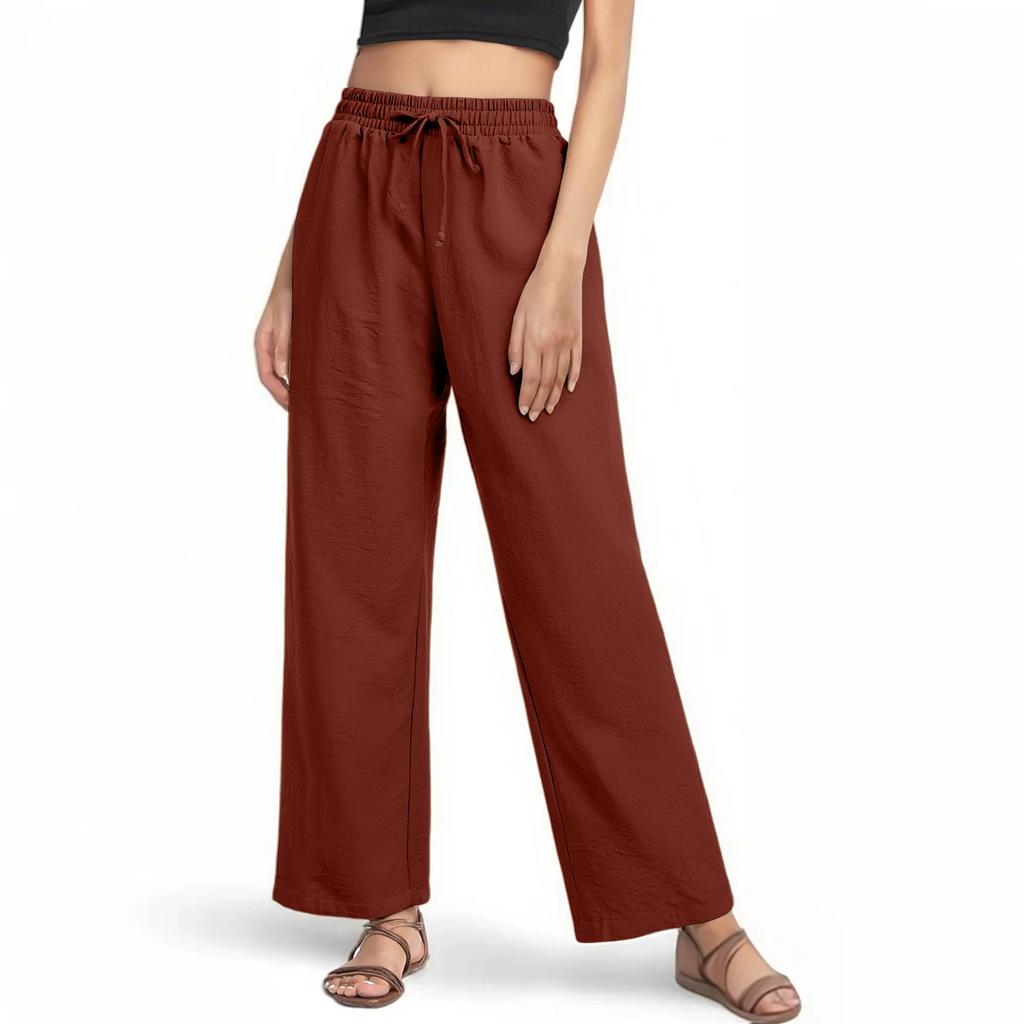 Pantalon ample à cordon de serrage et taille élastique pour femme, séchage rapide