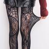 Women Sexy Plus Size Jacquard Mesh Fishnet Stockings New Western-Style Retro Sun Flower Totem Pattern Pantyhose Evil Goth Tights