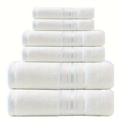 6 pièces/ensemble Serviettes de douche en coton Serviette de bain pour adultes Haute absorption Maison Hôtel Serviettes pures épaisses Serviette de bain