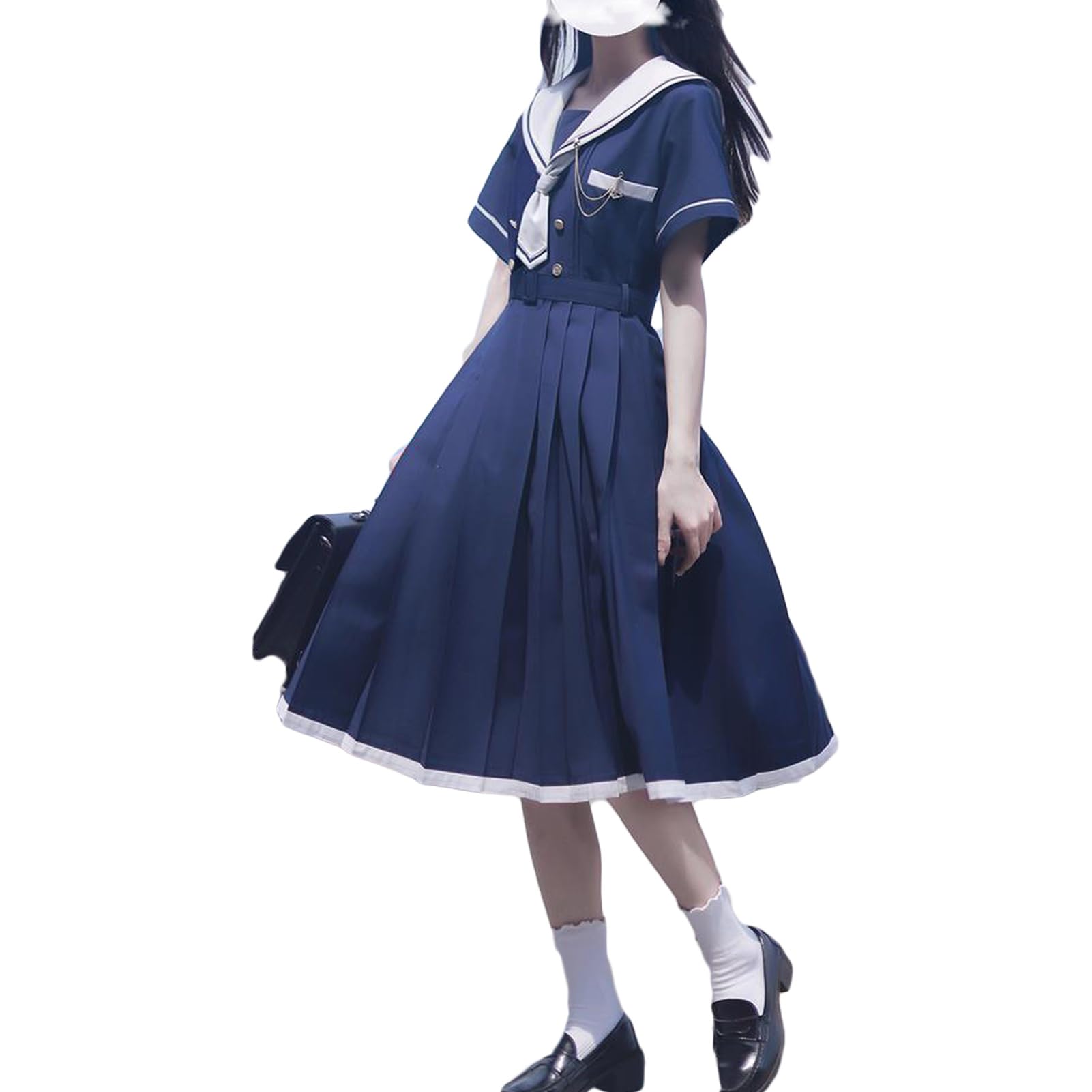 

Матроска Длинная Мори Гёрл Матроска JK Студенческая Матроска Мори Лолита Школьный Культурный Костюм [fenglin love] Женское Платье, Юбка, Платье, Деталь, Униформа,