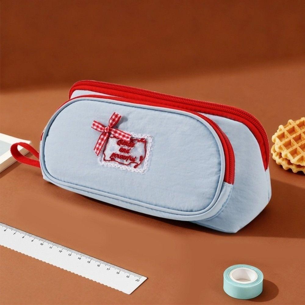 Bowknot Korean Style Pen Pouch Triangle Pencil Bag Cosmetic Pouch Pencil Case  Student Stationery