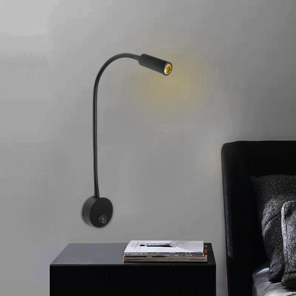 Adjustable Bedside Lamp with Flexible Neck for Reading in Bed