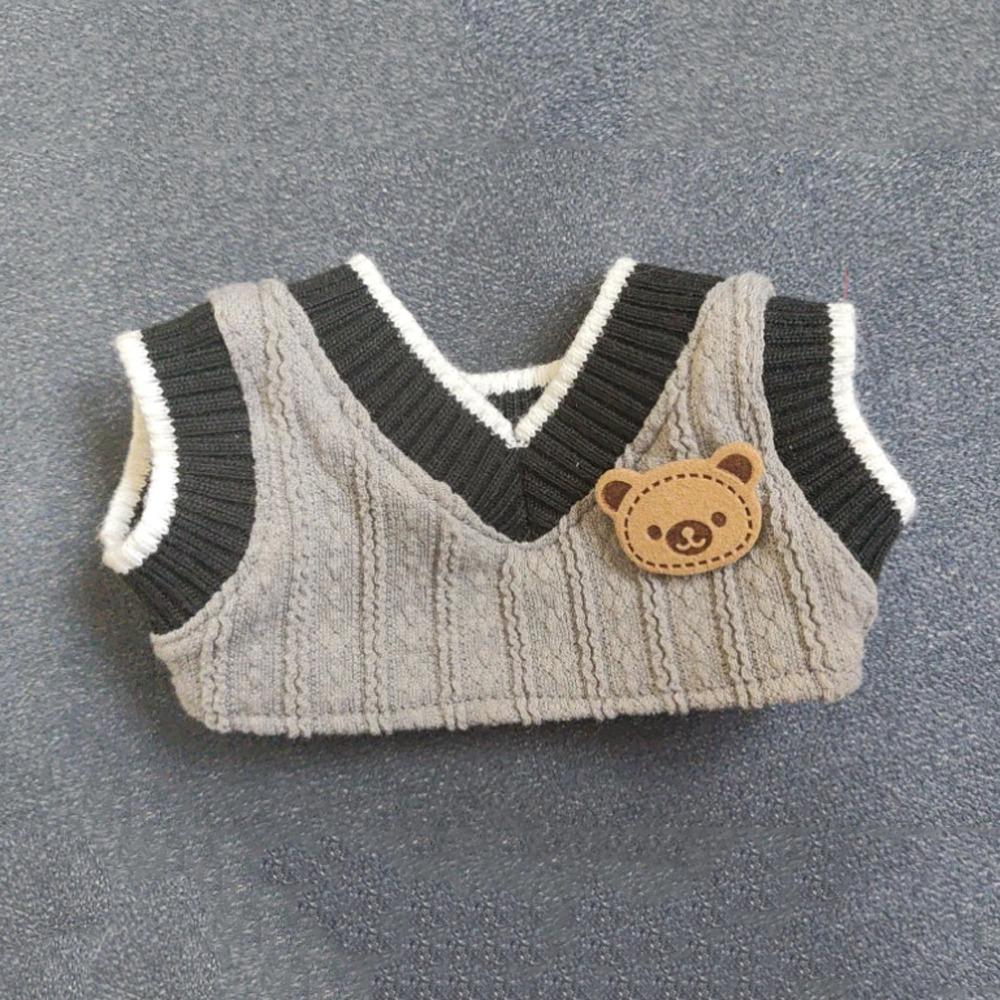 1 set School Uniform 20cm Cotton Doll Clothes Knitted Vest Plush Doll Clothes Doll Accessories