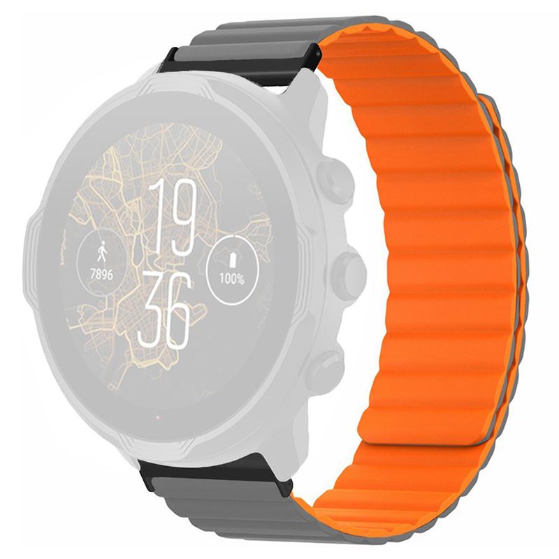 For Suunto Spartan Sport Wrist HR Baro/Suunto 7 Magnetic Band 24mm Silicone Watch Strap
