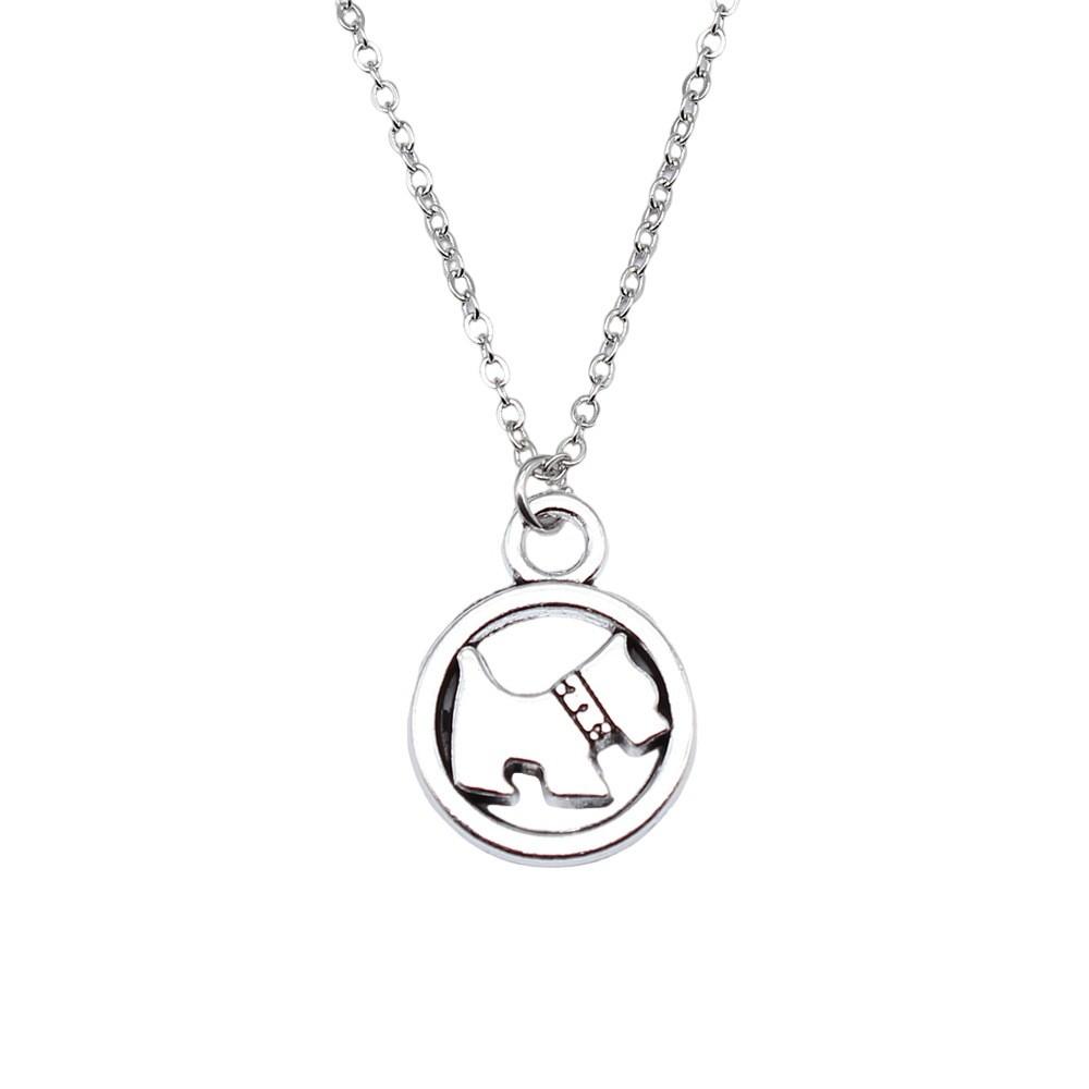 Horse Pendant Necklace Equestrian Animal Charm Jewelry 40cm Short Chain