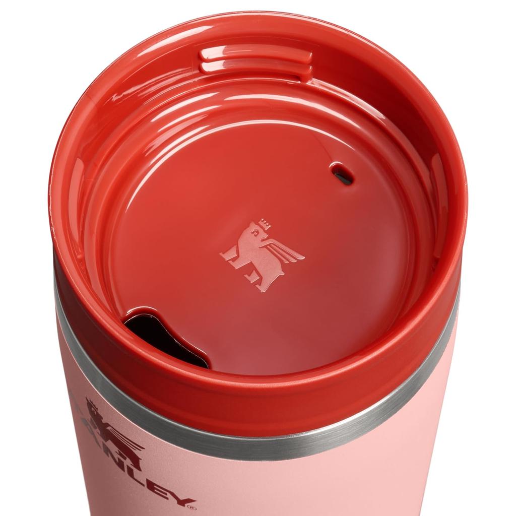 STANLEY 1913 Cafe To Go Travel Vacuum Insulated Peach 12oz Mug, Rose, 0.35L