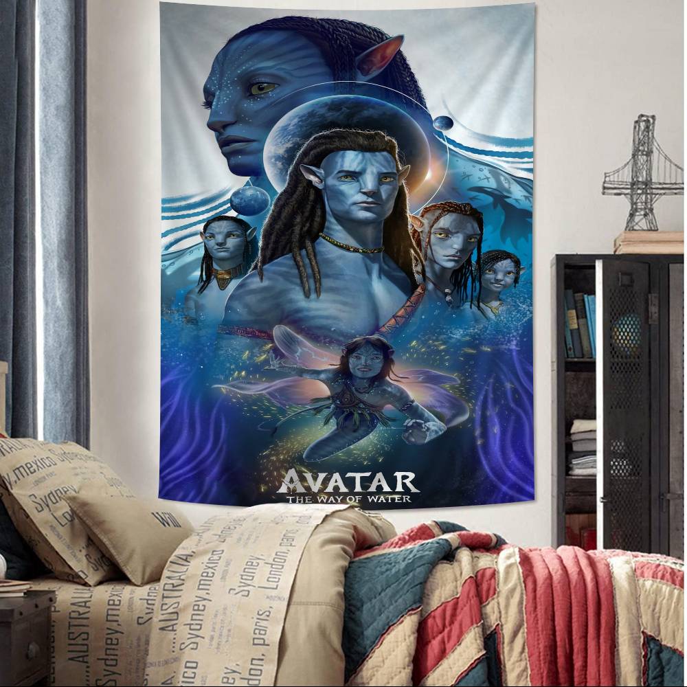 AAvatar TThe WWay OOf WWater Anime Tapestry Hanging Tarot Hippie Wall Rugs Dorm Wall Hanging Sheets