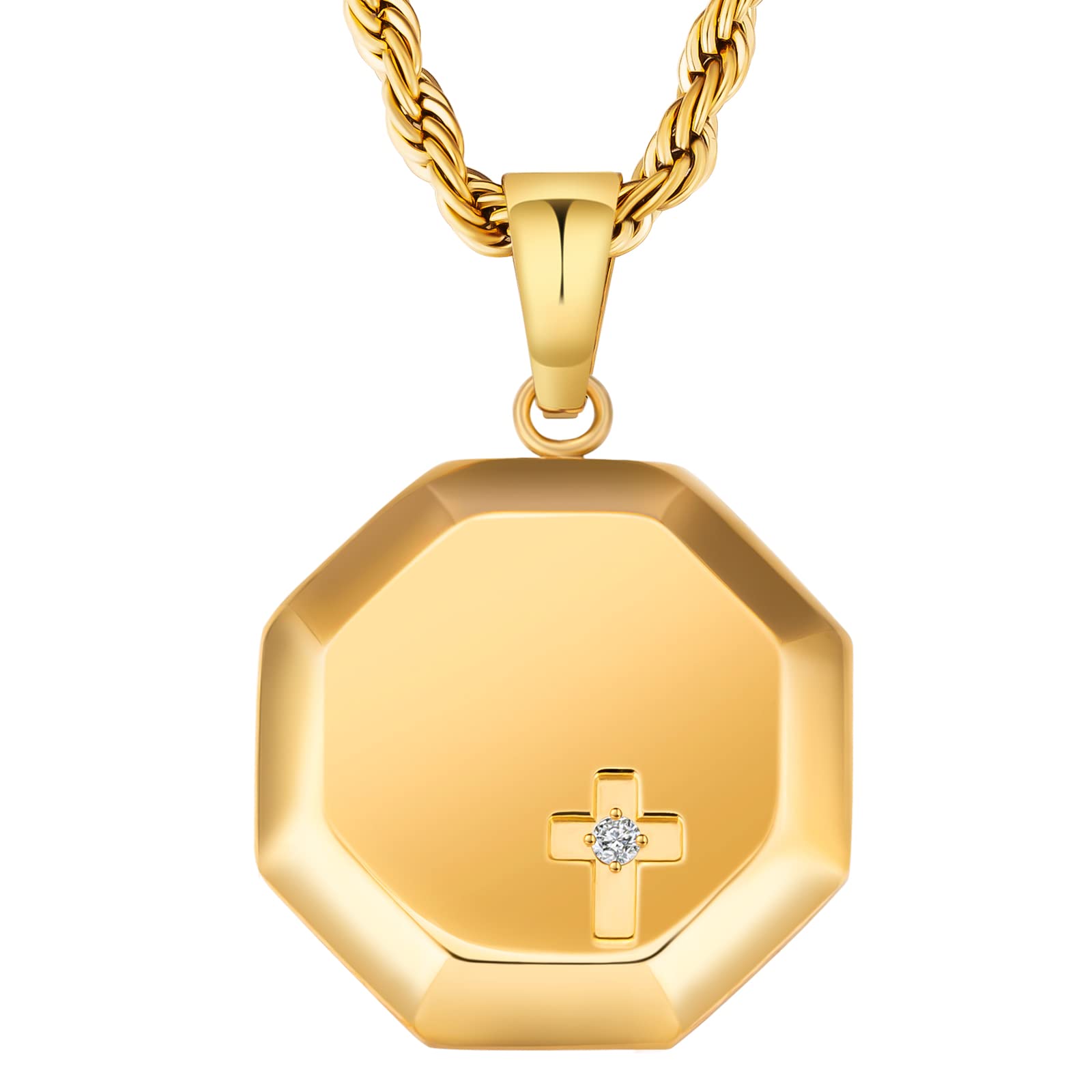 

Necklace Pendant for 316L Surgical Stainless Gift Box Included KRKC&CO Men, Simple, Steel, Hypoallergenic, 2.5mm Chain, Accessory, Anniversary,