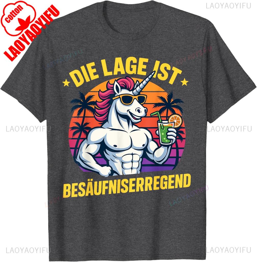 Poloha Je Vzbuzující K Pijáctví Karnevalový Kocovina Tričko Černá Bavlna Vtipný Německý Text Letní Párty Grafické Tričko Unisex Vintage