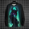 3D Anime Printing Men's Hoodless Sweatshirt Autumn Casual Comfortable Oversized Fashion Street Hip Hop Clothes