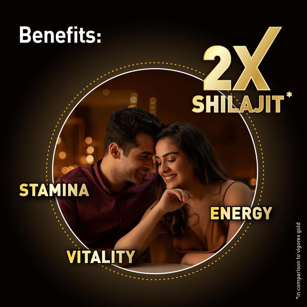Zandu Vigorex Shilajit Gold Energy Support Capsules For Men With Ayurvedic Herbal Blend For Daily Stamina And Vitality Boost 12 Capsules