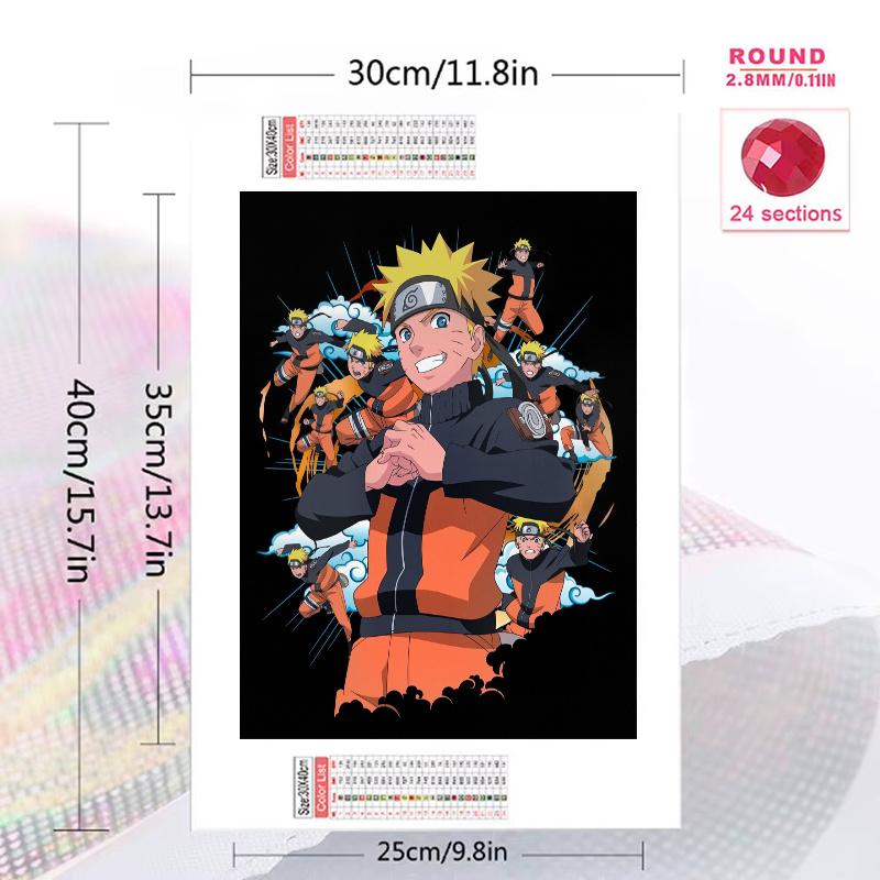 Naruto Uzumaki Pattern 3pcs 100% Round Full Drill 5D DIY Diamond Painting Embroidery Cross Stitch Rhinestone Décor
