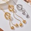 Qiong Yao Long Irregular Circle Heart Tassel Sweater Chain Fashionable Stainless Steel Necklace