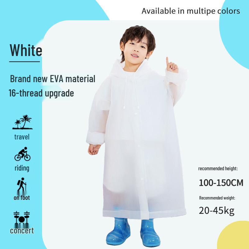 Children's and Student Long EVA Poncho – Waterproof, Disposable Raincoat for Girls and Boys