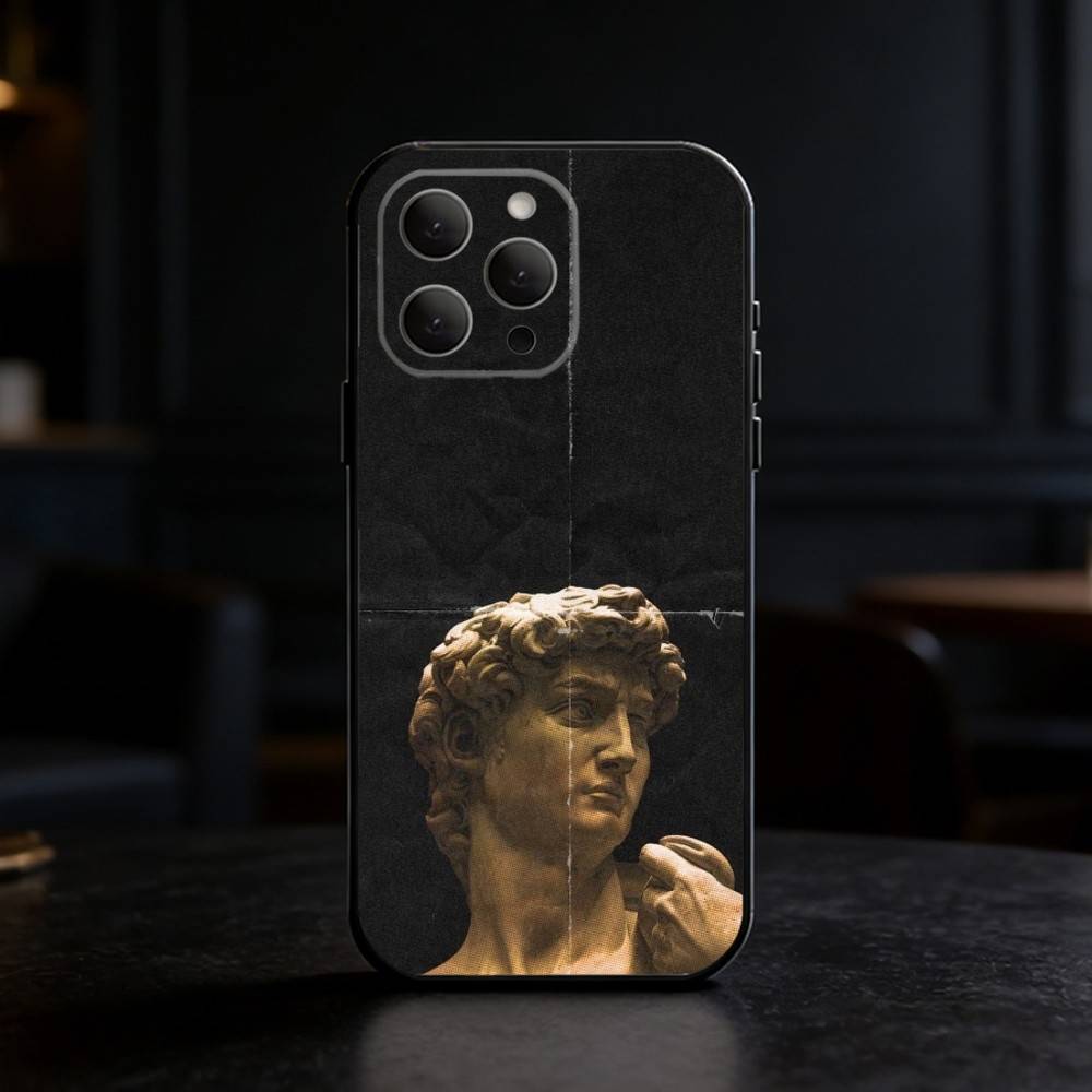 Art Aesthetic David Eyes Phone Case For iPhone 17,16,15,14,13,12,11 Plus,Pro,Max,Mini Silicone Black Soft Cover