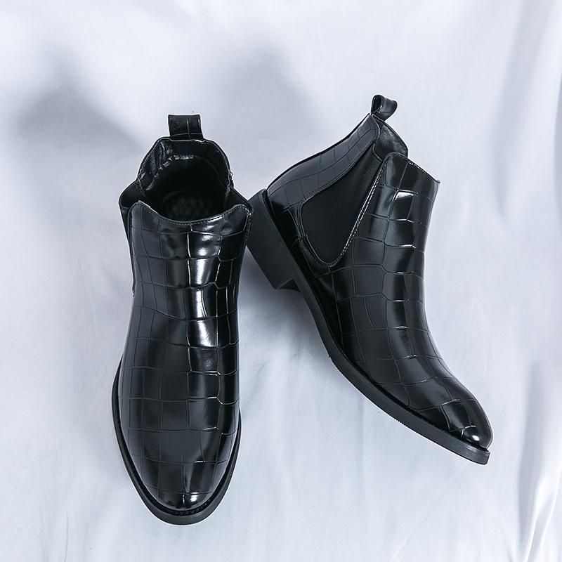 Hight Quality Classic British Style Ankle Boots For Men's Big Size 28.5CM Black Hombre Casual Business Banquet Wedding Dress