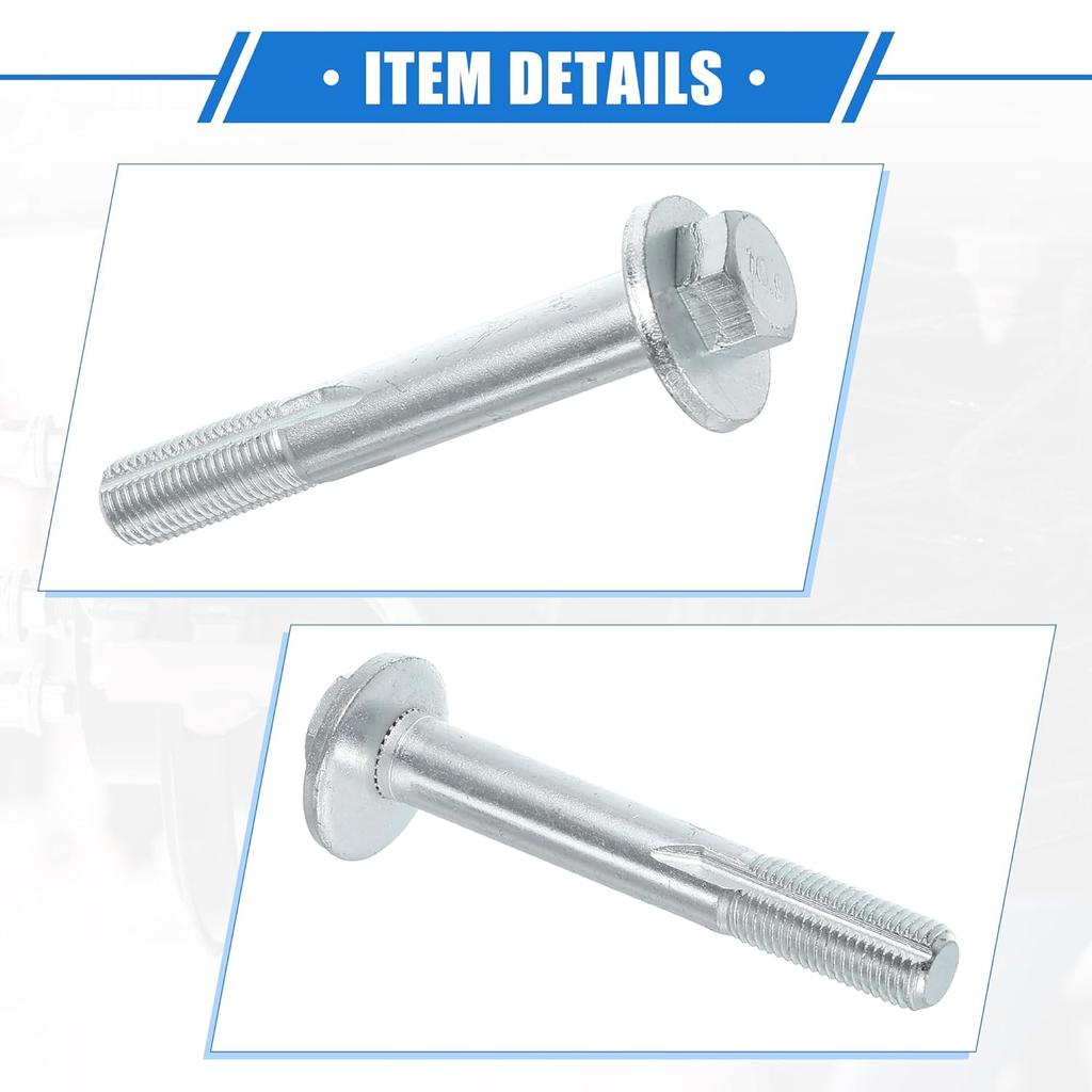 Eccentric Alignment Camber Bolt Compatible for BMW 335xi 335i 328i 328xi E90 E92, Durable Metal Silver Tone Alignment Caster Fitting Adapter